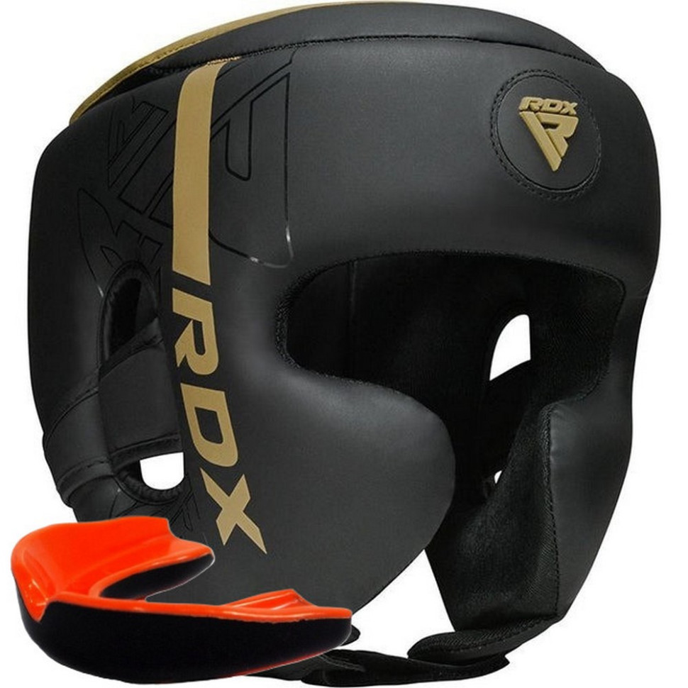 Боксерский шлем F6 KARA Matte RDX Inc Limited HGR-F6MGL-M, Golden, M (капа в комплекте)