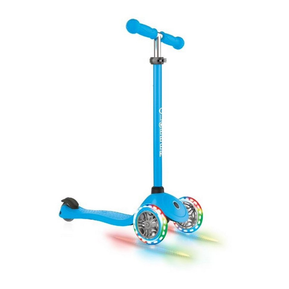 Самокат трехколесный PRIMO LIGHTS GLOBBER 423-101-3 голубой, колеса с подсветкой