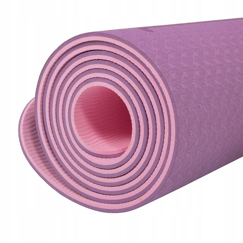 Коврик (мат) для йоги и фитнеса Springos YG0015 Purple/Pink, TPE 6 мм 