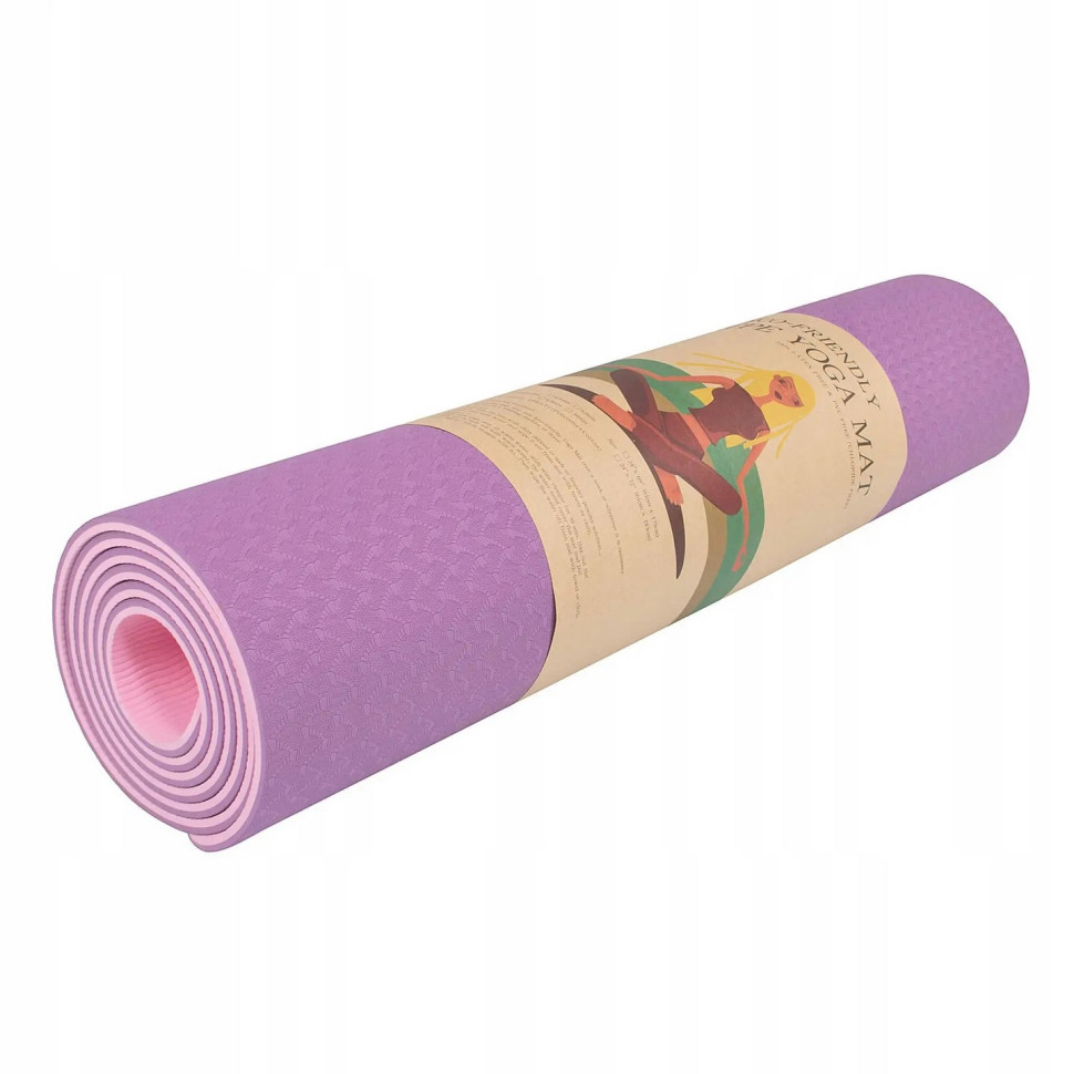Коврик (мат) для йоги и фитнеса Springos YG0015 Purple/Pink, TPE 6 мм 