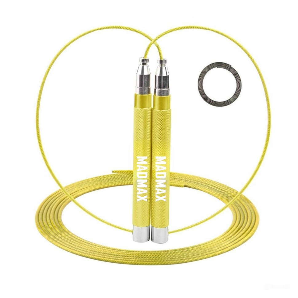 Скакалка скоростная на подшипниках MFA-286 Speed jump rope MadMax MFA-286-YEL-U, Yellow