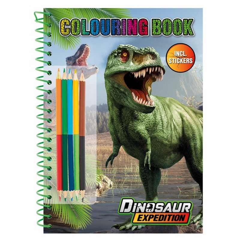 Розмальовка дитяча Dinosaur Expedition Moxy 961029 з наліпками та олівці