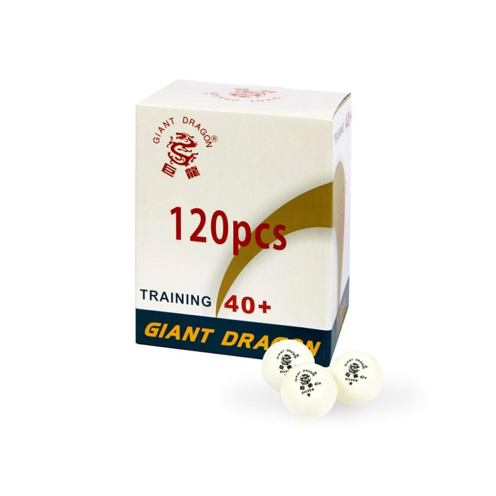 М'ячі для настільного тенісу Training Silver 40+ Giant Dragon 2638TT 120 шт, білі