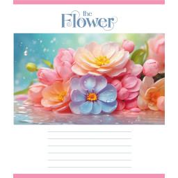 Тетрадь ученическая "Яркие цветы" Leader 018-540208L-4 в линию, 18 листов (959054)