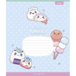 Зошит учнівський "Just be Kawaii" Школярик 012-3408K-4 в клітинку, 12 аркушів