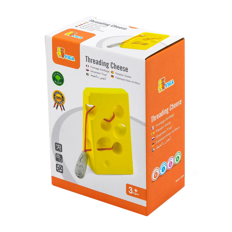 Дерев'яна шнурівка Сир Viga Toys 56281 розвиваюча