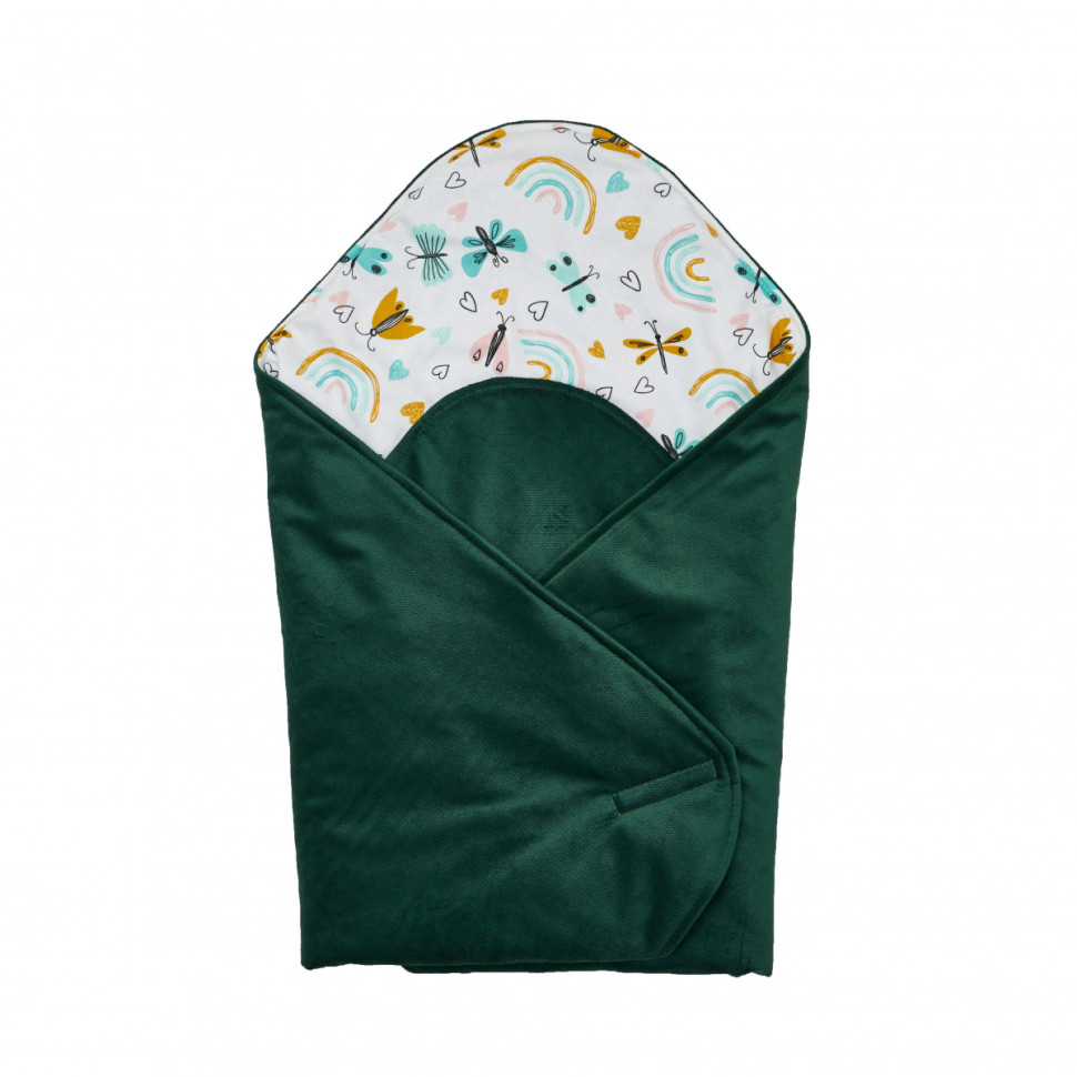 Конверт-плед детский Velvet Print Twins 9016-TVP-06 green 80x80 см