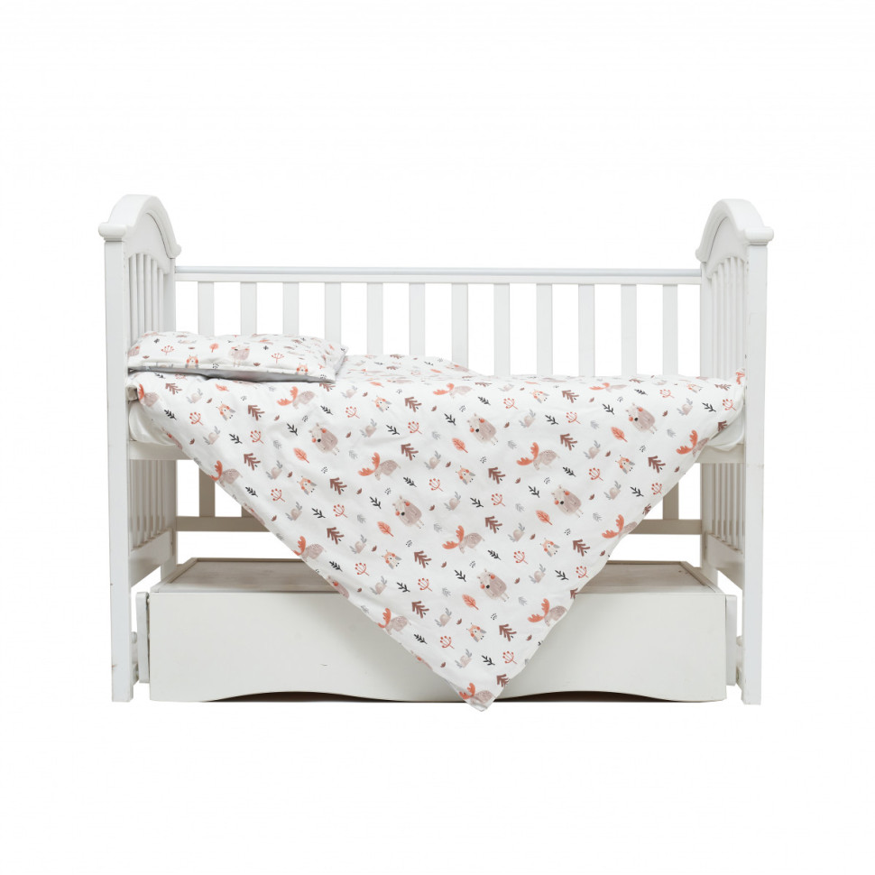 Змінна постільна білизна в ліжечко Zoo Twins 3022-TZ-10 grey, 4 елементи