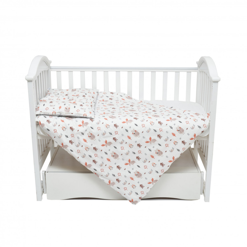 Змінна постільна білизна в ліжечко Zoo Twins 3022-TZ-10 grey, 4 елементи