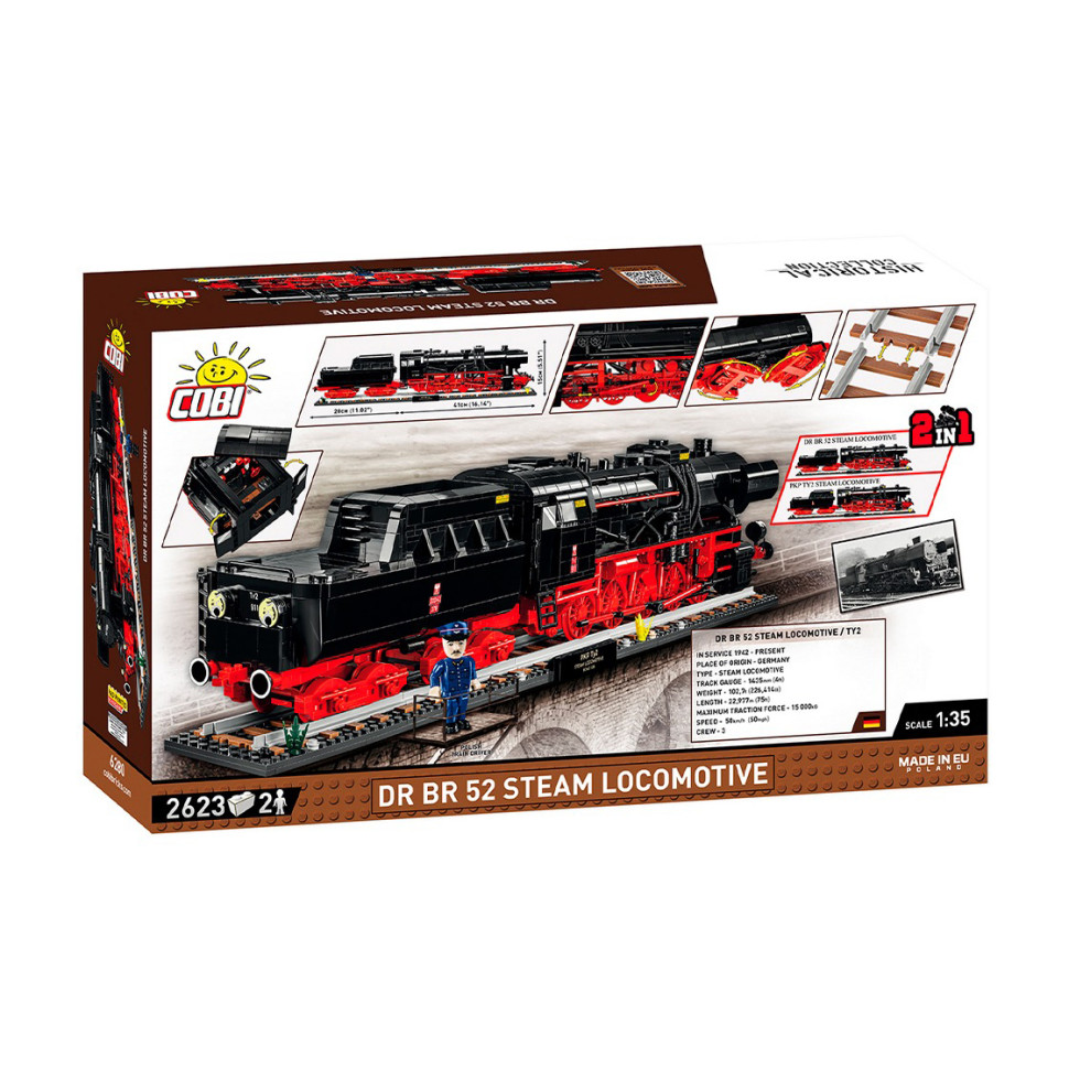 Конструктор Локомотив DR BR Class 52 COBI COBI-6280 Ексклюзивний набір 2623 деталей 1:35