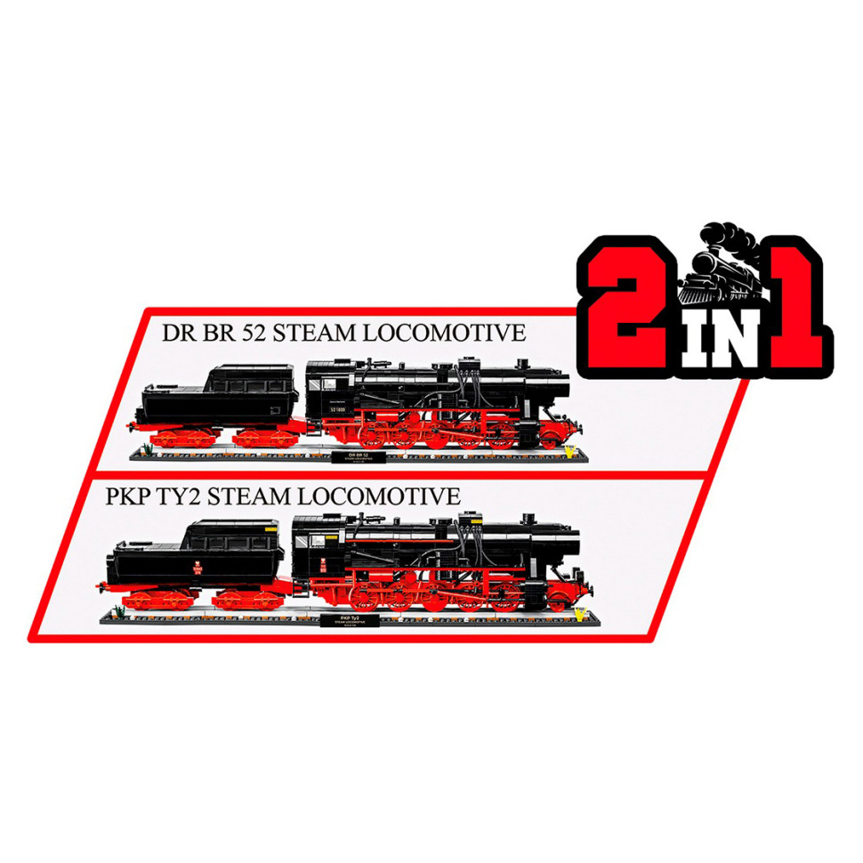 Конструктор Локомотив DR BR Class 52 COBI COBI-6280 Ексклюзивний набір 2623 деталей 1:35