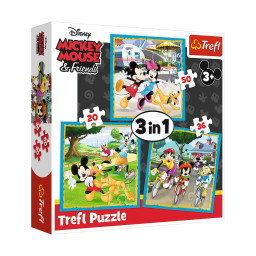 Дитячий пазл 3 в 1 "Міккі Маус з друзями" Disney Trefl 34846, 3 картинки