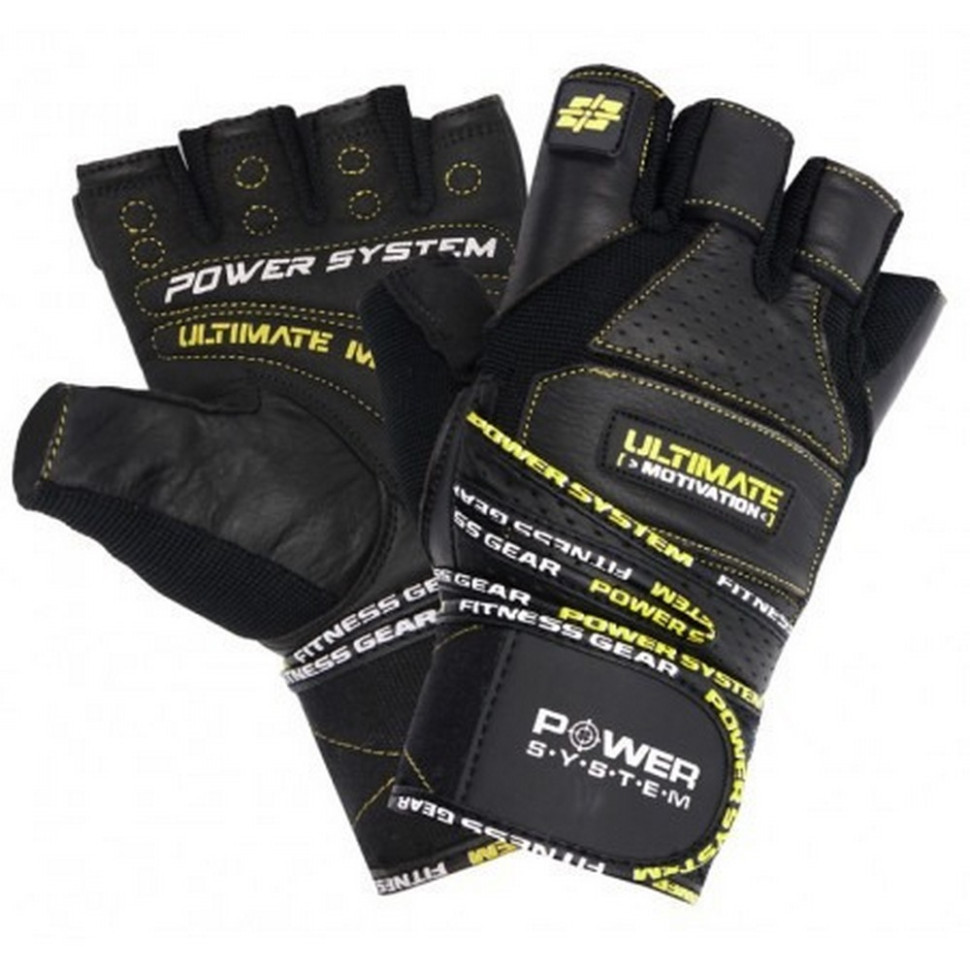 Перчатки для фитнеса Ultimate Motivation Power System PS_2810_XL_Black/Yellow, XL 24 см