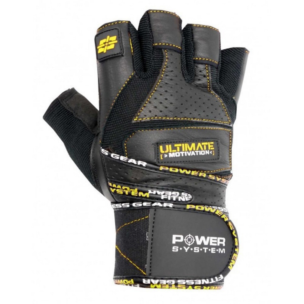 Перчатки для фитнеса Ultimate Motivation Power System PS_2810_XL_Black/Yellow, XL 24 см