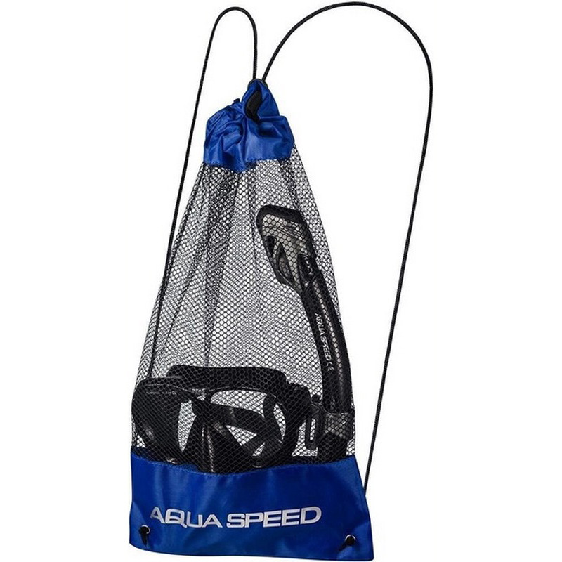 Набор маска и трубка VANUA + BORNEO(MESH BAG) 8235 Aqua Sped 610-07 черный, OSFM