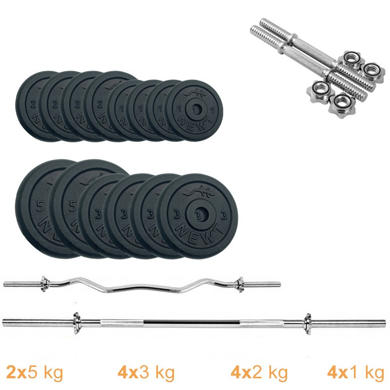 Набір штанга + гантелі металеві Gym Set-HW Home Newt NE-M-HW-SET-45, 50 кг