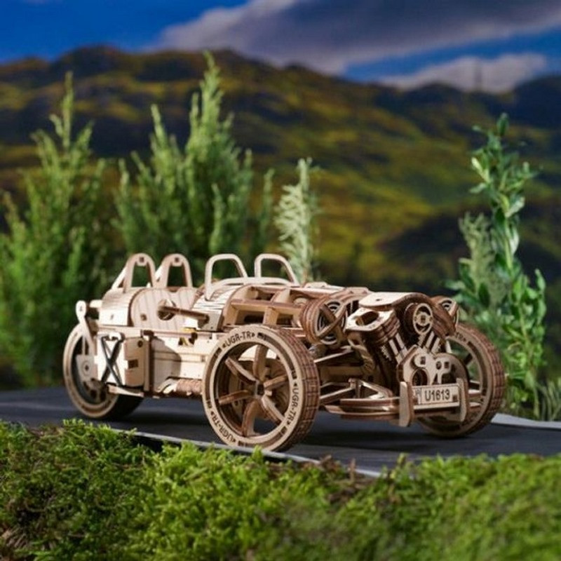 Дерев'яний механічний 3D конструктор Трицикл UGR-S Ugears 70216 457 деталей
