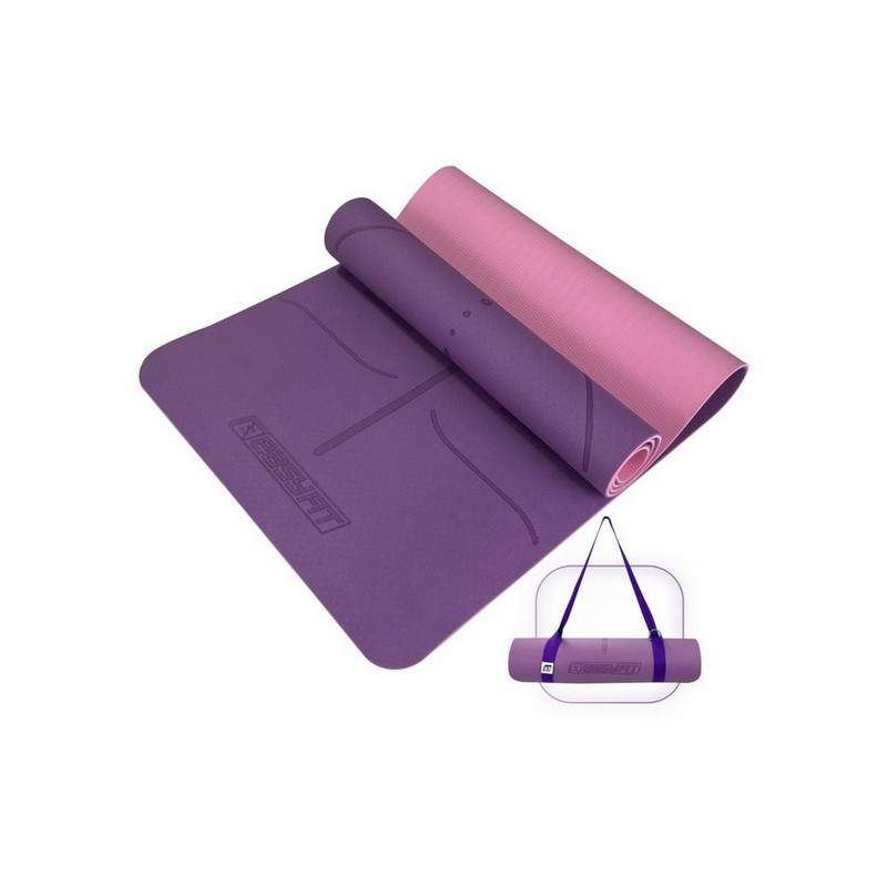 Килимок для йоги та фітнесу Polarity EasyFit EF-A19241s-VP з ременем 183х61 см