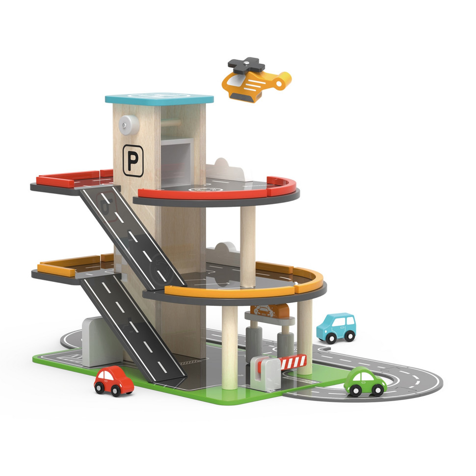 Ігровий набір Паркінг з АЗС Viga Toys 44509 дерев'яний