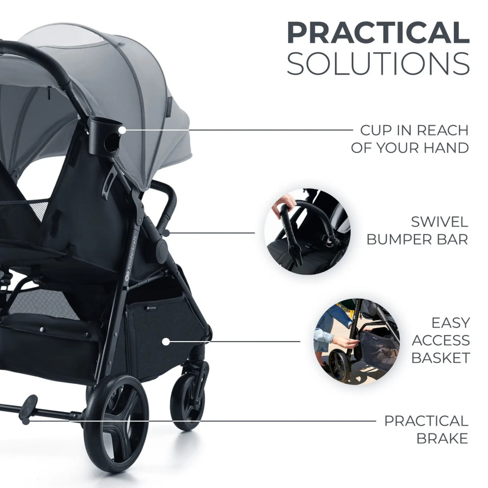 Прогулочная коляска Rine Moonlight Kinderkraft KSRINE00GRY0000 Grey
