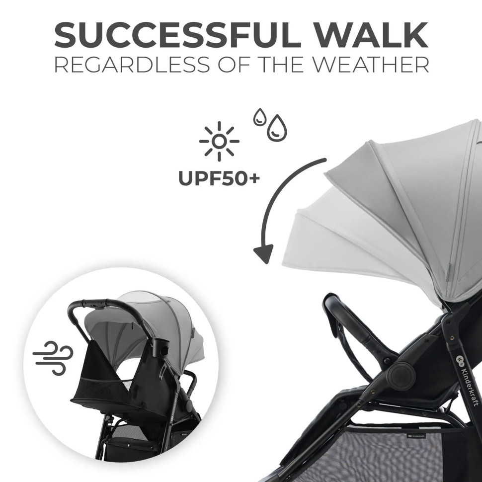 Прогулочная коляска Rine Moonlight Kinderkraft KSRINE00GRY0000 Grey