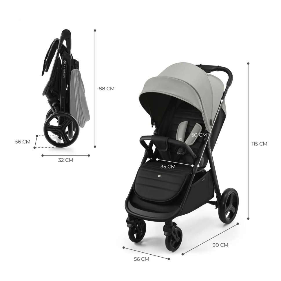 Прогулочная коляска Rine Moonlight Kinderkraft KSRINE00GRY0000 Grey