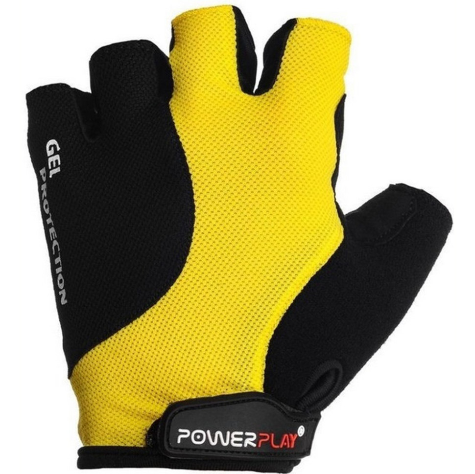 Велоперчатки 5028 B PowerPlay 5028B_L_Yellow, Черно-желтые, L