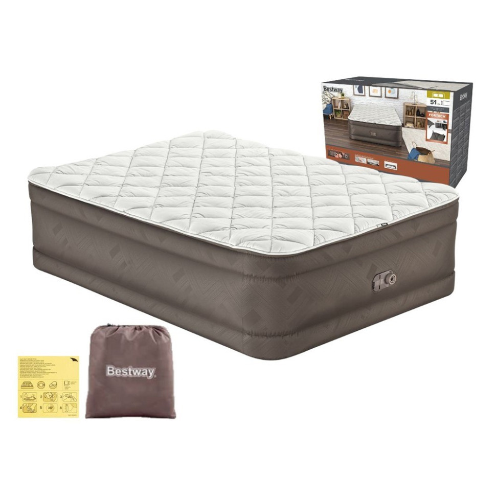 Надувне велюрове ліжко Bestway 69145P 203 x 152 x 51 см