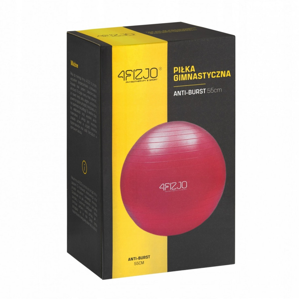 М'яч для фітнесу (фітбол) 4FIZJO 4FJ0031, 55 см, Anti-Burst, Red