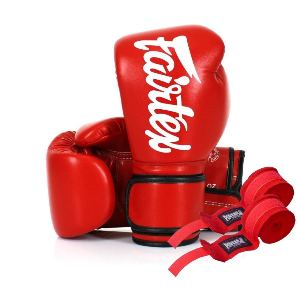 Боксерские перчатки BGV14 Fairtex BGV14_12oz_Red 12 унций (бинты в комплекте)
