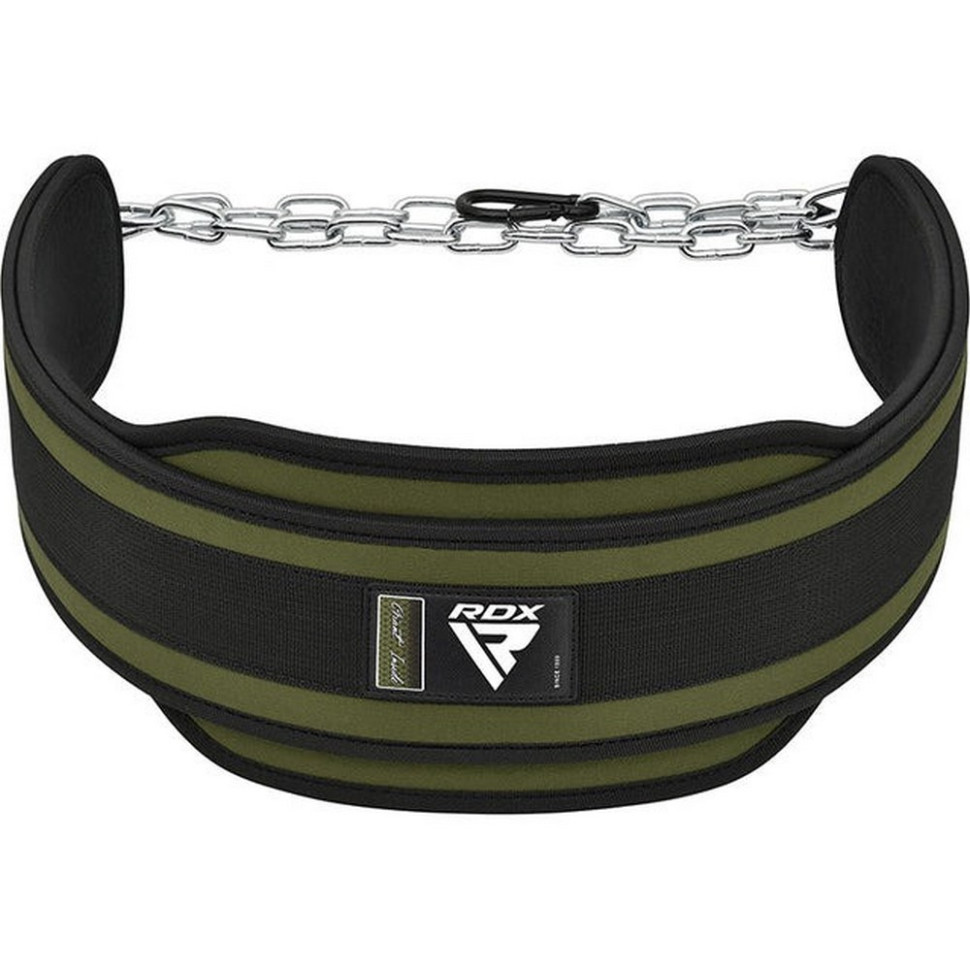 Пояс для отягощений с цепью T7 Pro Dipping Belt 2 Layer RDX Inc Limited WDB-T7AG, неопреновый