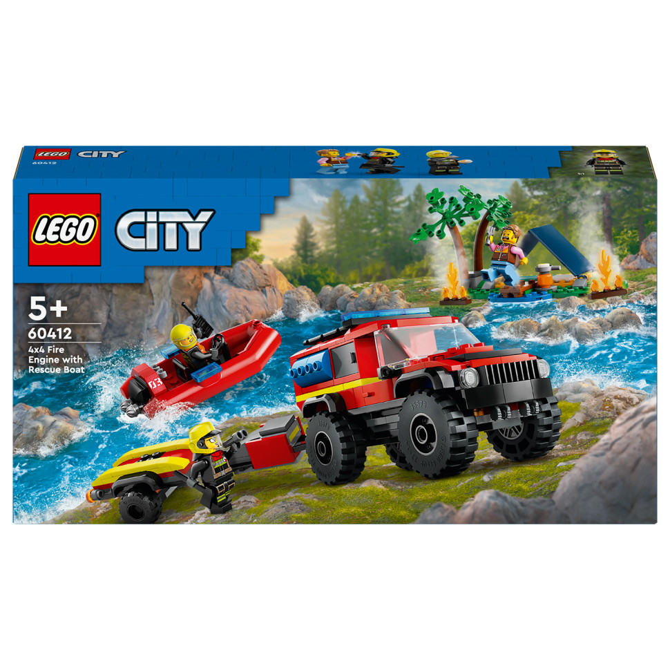 Конструктор Пожежний позашляховик із рятувальним човном LEGO 60412, 301 деталь