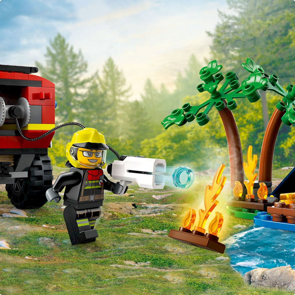Конструктор Пожежний позашляховик із рятувальним човном LEGO 60412, 301 деталь