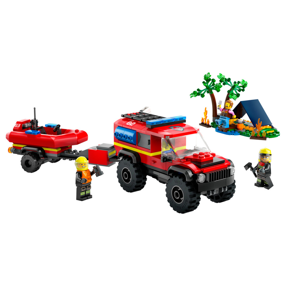 Конструктор Пожежний позашляховик із рятувальним човном LEGO 60412, 301 деталь