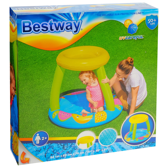 Дитячий басейн Bestway 52331 надувне дно, 94-89-79см, 26 л