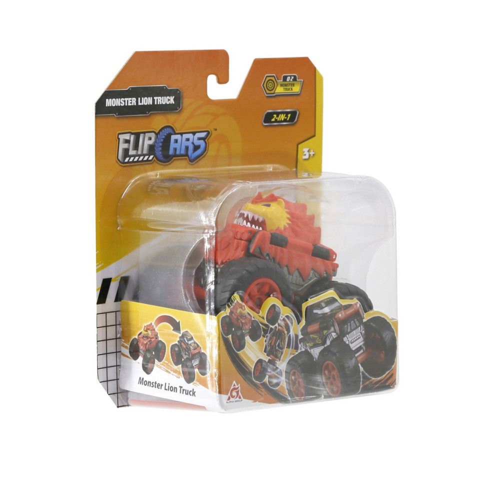 Машинка-трансформер Flip Cars 2 в 1 Монстр-трак Лев EU463875A-02