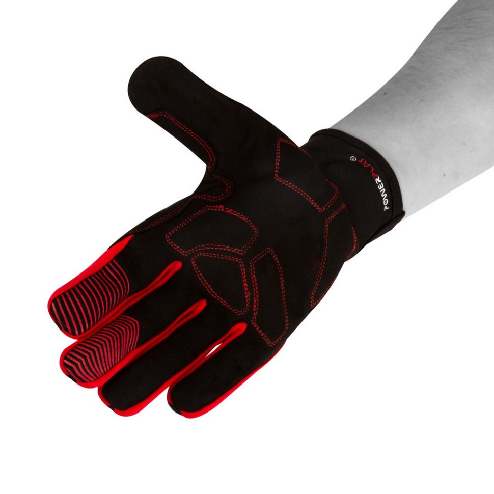 Велоперчатки PowerPlay PP_6607_M_Red/Black, Черно-Черные, M