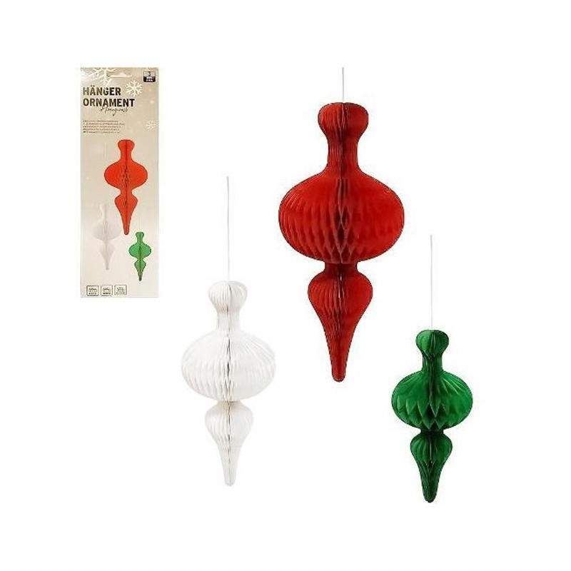 Набір підвісних паперових новорічних прикрас 