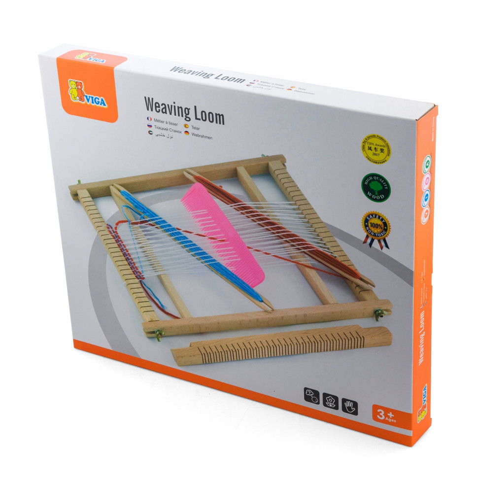 Набір для творчості Ткацький верстат Viga Toys 58392, 2 види ниток