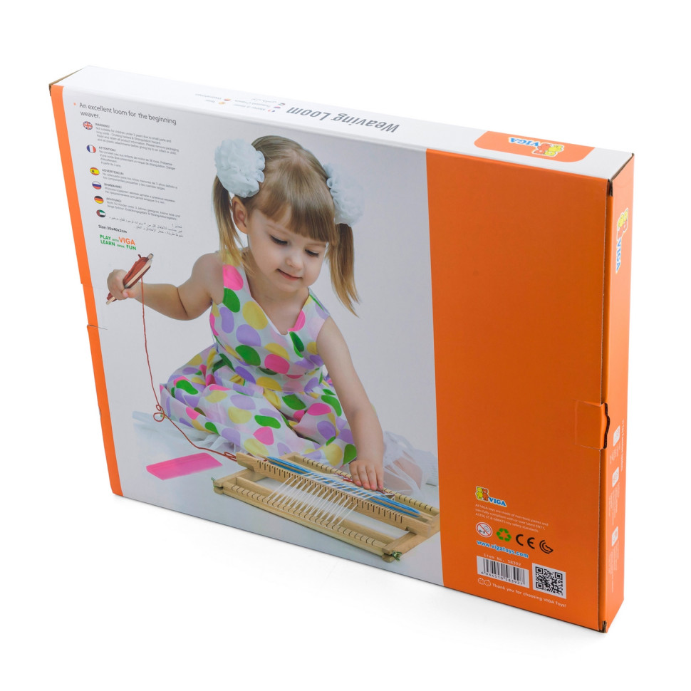 Набір для творчості Ткацький верстат Viga Toys 58392, 2 види ниток