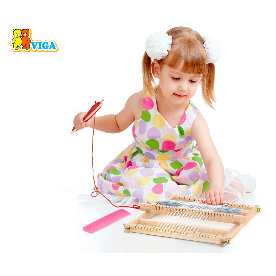 Набір для творчості Ткацький верстат Viga Toys 58392, 2 види ниток
