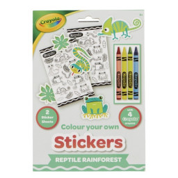 Детская раскраска "Рептилии в тропическом лесу" Crayola 15754-A, с карандашами