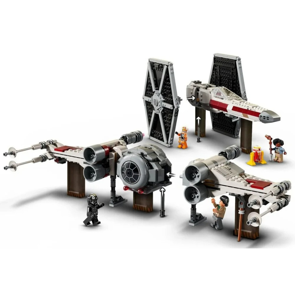 Конструктор LEGO Star Wars Сборный пакет Истребитель TIE и Корабль X-wing 75393, 1063 детали