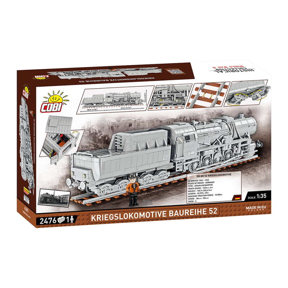 Конструктор Локомотив Kriegslokomotive Class 52 COBI COBI-6281, 2476 деталей 1:35