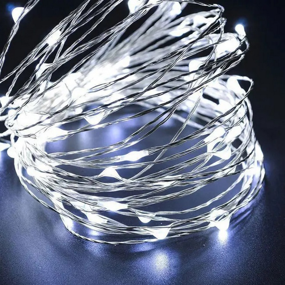 Гирлянда на батарейках Springos CL0015, 4.9 м 50 LED, Cold White