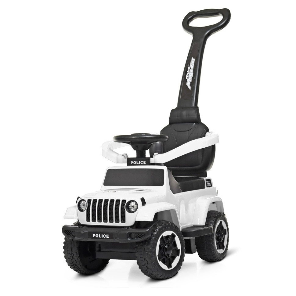 Дитяча каталка-толокар Bambi Racer M 4288-1 білий, з батьківською ручкою