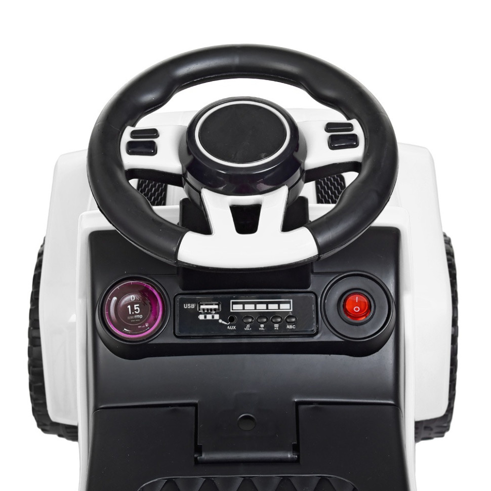 Дитяча каталка-толокар Bambi Racer M 4288-1 білий, з батьківською ручкою
