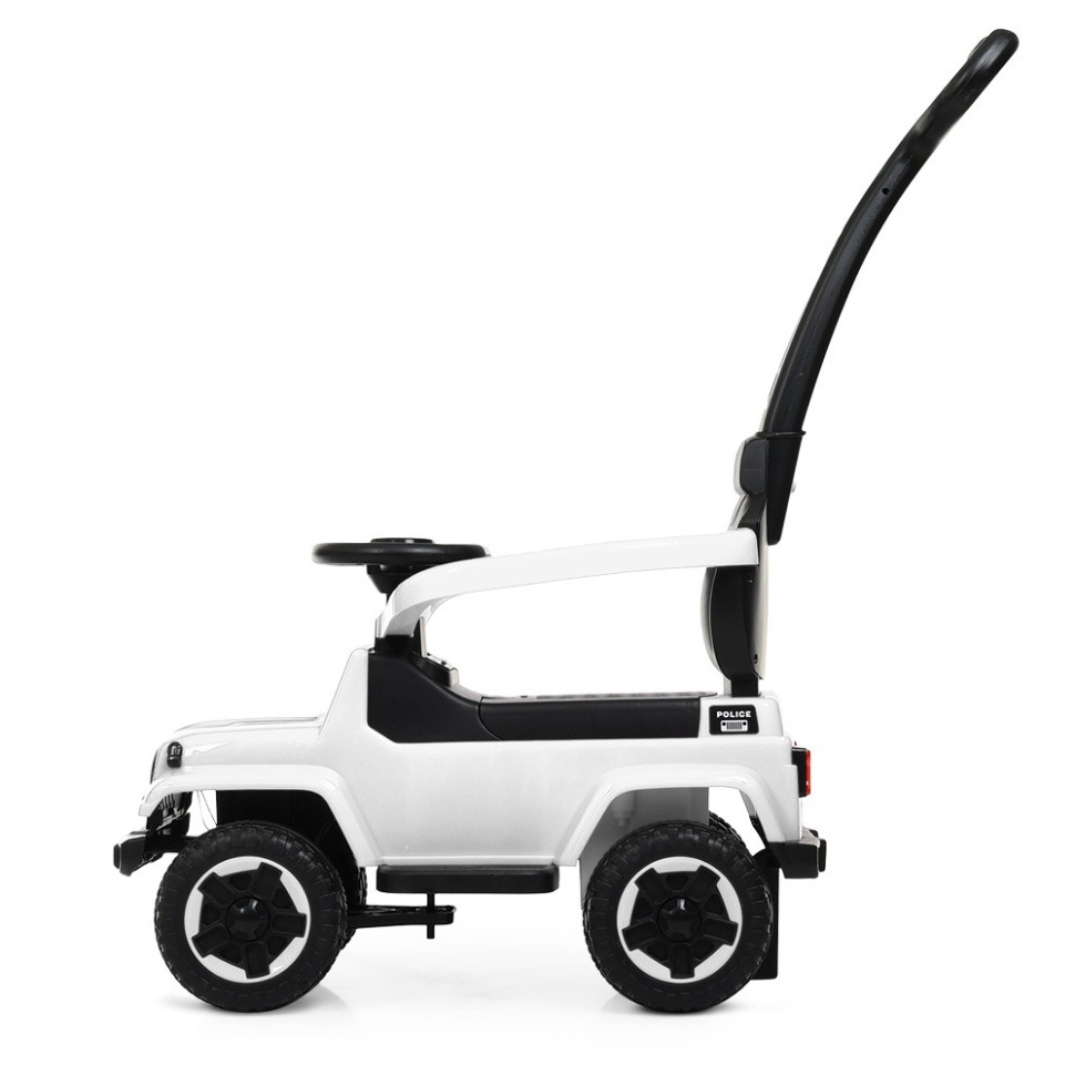 Дитяча каталка-толокар Bambi Racer M 4288-1 білий, з батьківською ручкою