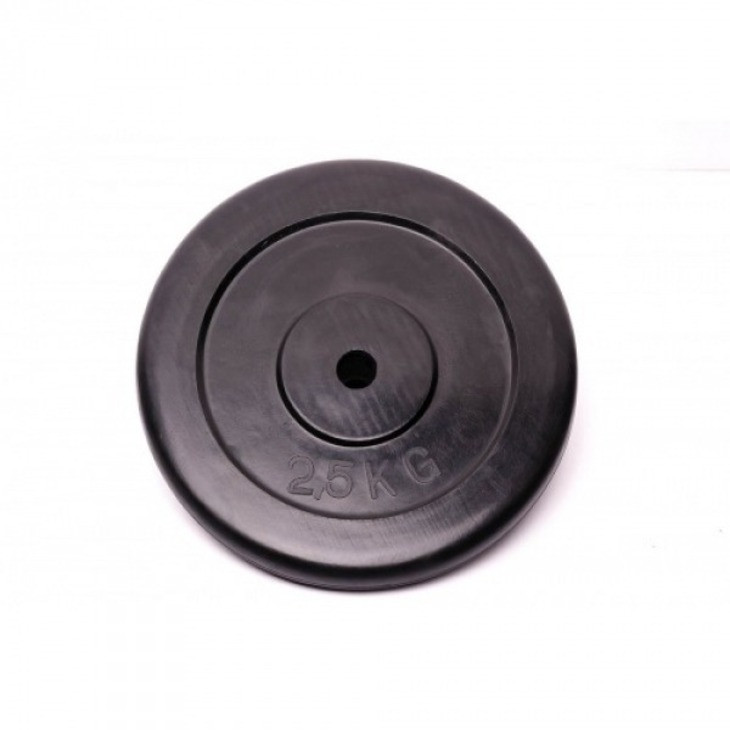 Диск домашний Fitnessport RCP10, 10033FS резиновый, черный 2,5  кг