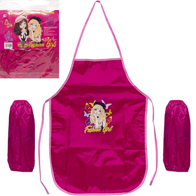 Фартук детский с нарукавниками для девочек COLOR-IT CR5530(Pink) 54х37 см (91392)